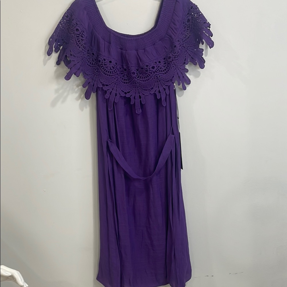 Purple Ruffled Tiered Midi Sundress